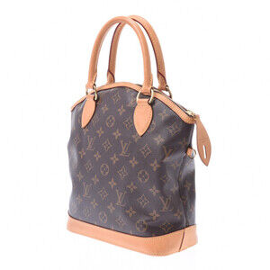 Louis Vuitton Canvas Lockit Monogram Handbag Brown Leather